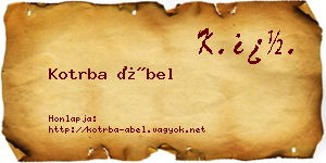 Kotrba Ábel névjegykártya
