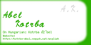 abel kotrba business card